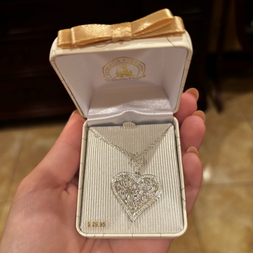 Disney Elegant Sterling Silver Heart Necklace NWT